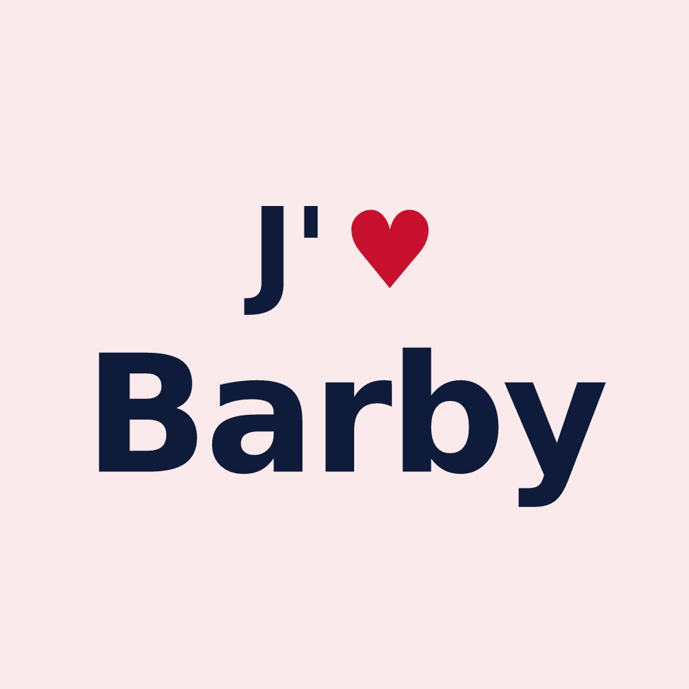 Magnet personnalisé Barby — design J'aime Barby