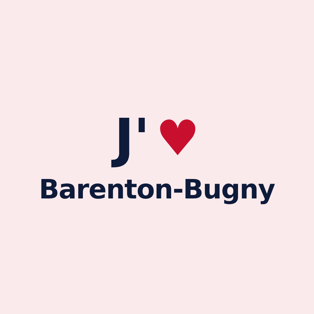 Magnet personnalisé Barenton-Bugny — design J'aime Barenton-Bugny
