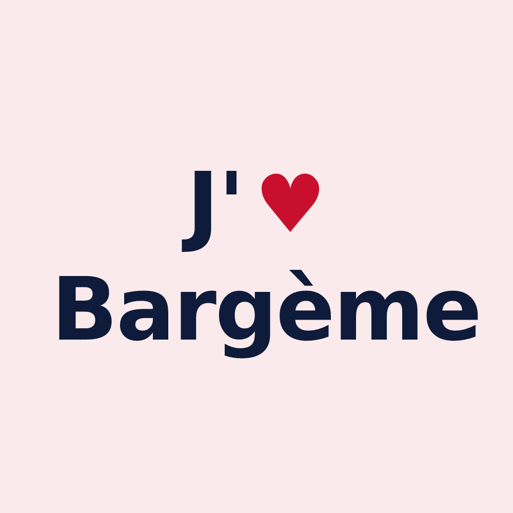 Magnet personnalisé Bargème — design J'aime Bargème
