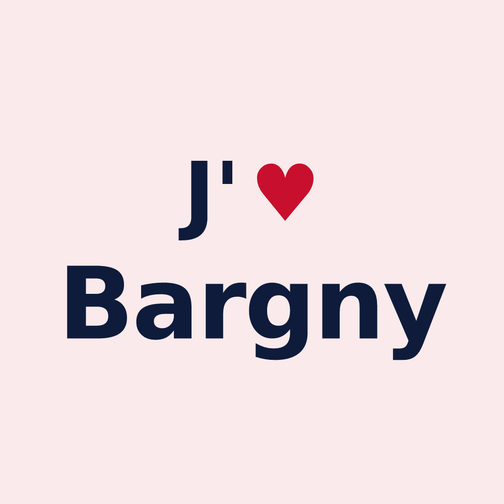 Magnet personnalisé Bargny — design « J'aime Bargny » imprimé sur le magnet