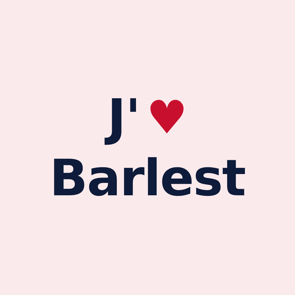 Magnet personnalisé Barlest — design J'aime Barlest