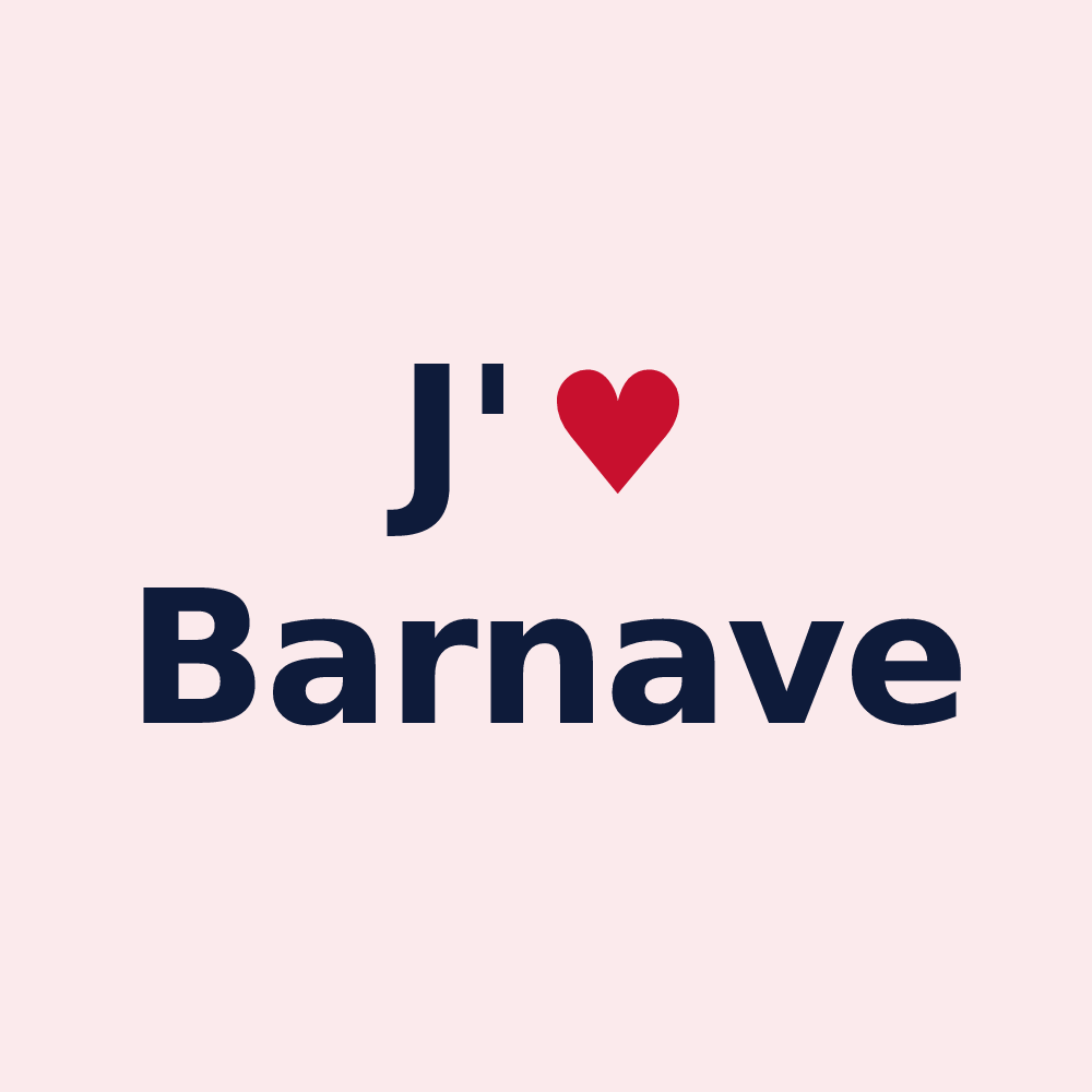 Magnet personnalisé Barnave — design J'aime Barnave