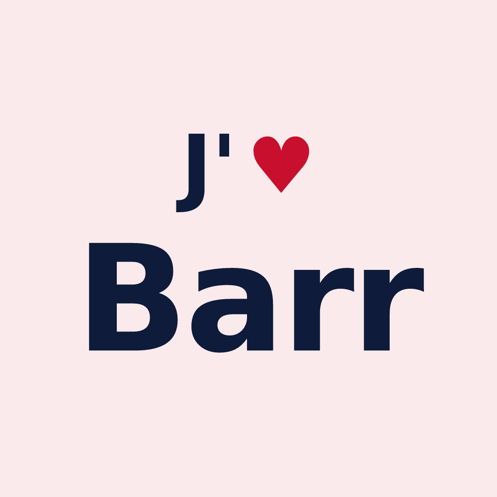Magnet personnalisé Barr — design J'aime Barr