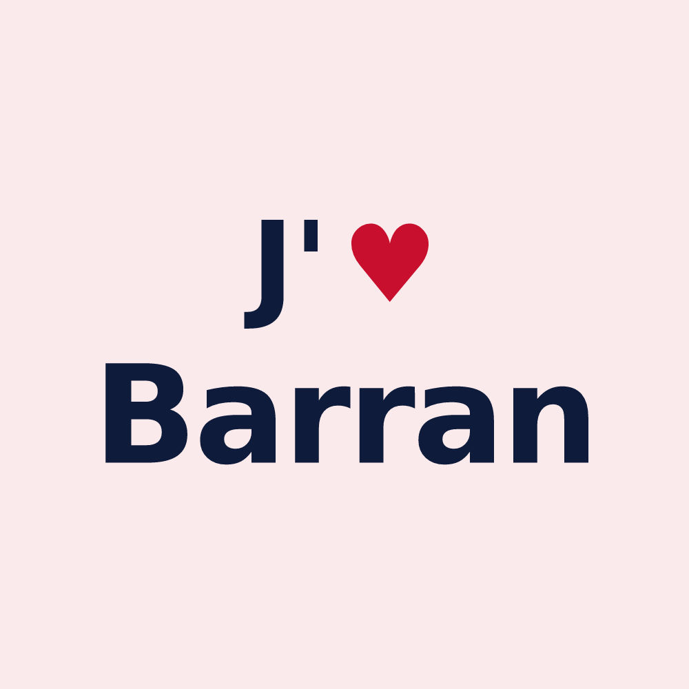 Magnet personnalisé Barran — design J'aime Barran