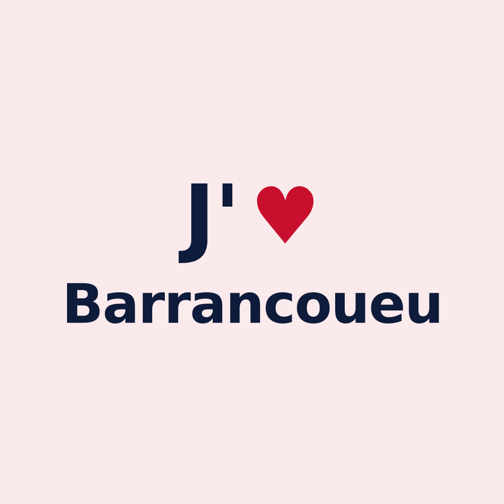 Magnet personnalisé Barrancoueu — design J'aime Barrancoueu