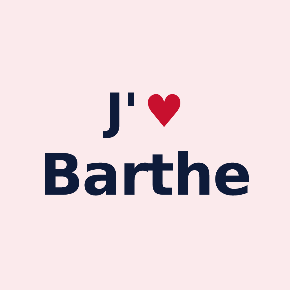Magnet personnalisé Barthe — design J'aime Barthe