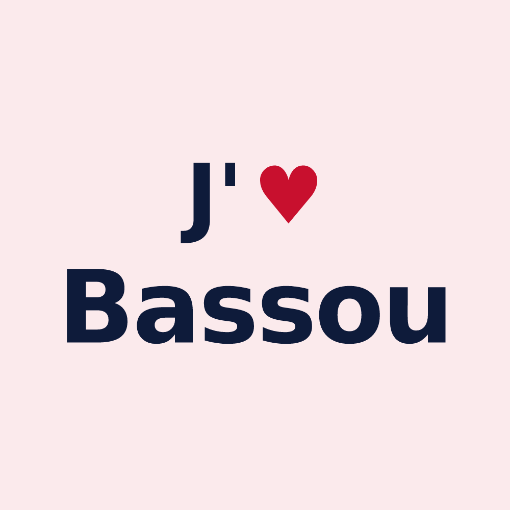 Magnet personnalisé Bassou — design J'aime Bassou