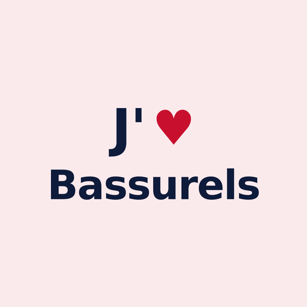 Magnet personnalisé Bassurels — design J'aime Bassurels