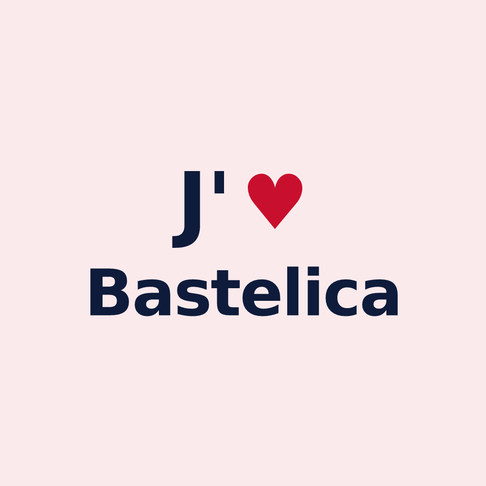 Magnet personnalisé Bastelica — design J'aime Bastelica