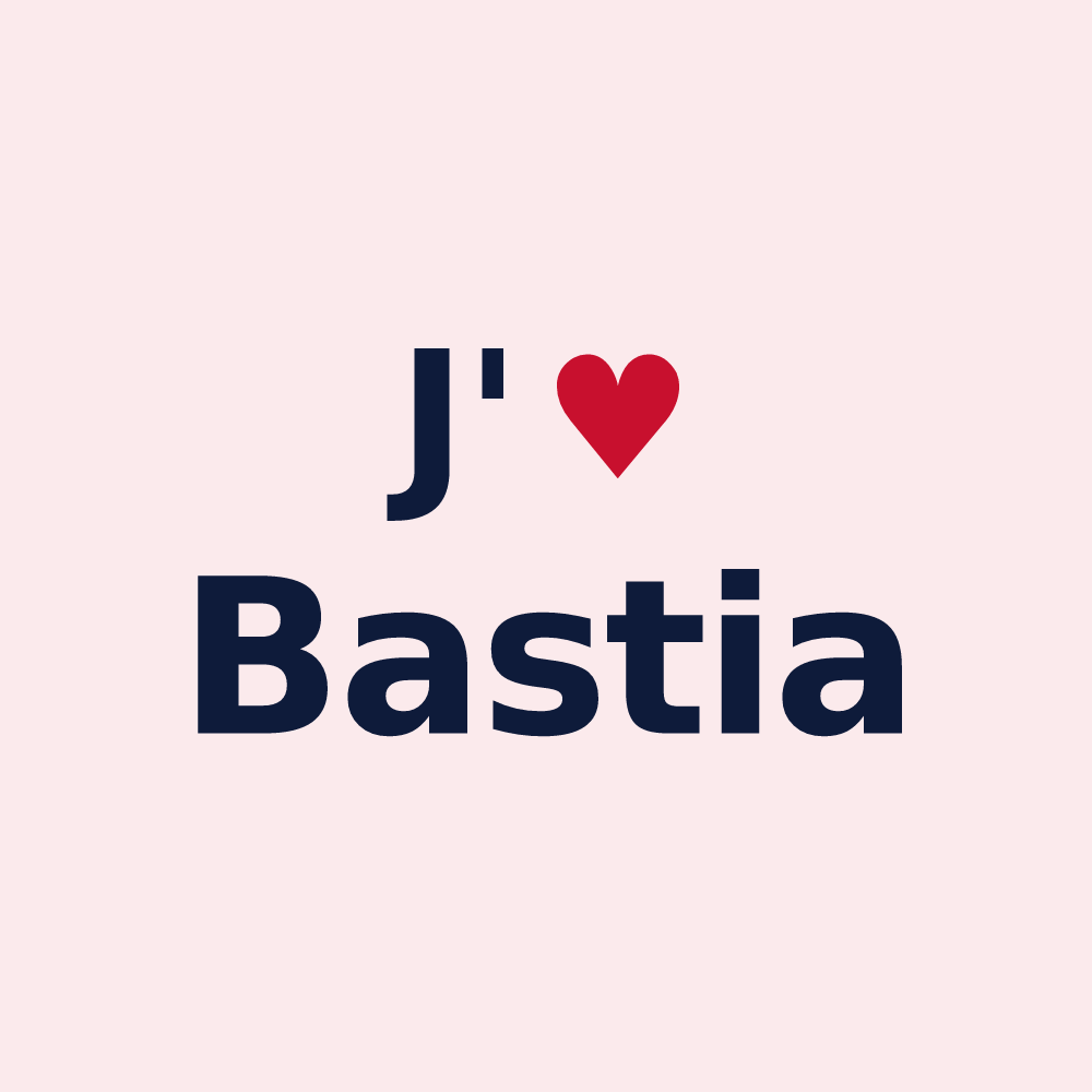 Magnet personnalisé Bastia — design J'aime Bastia