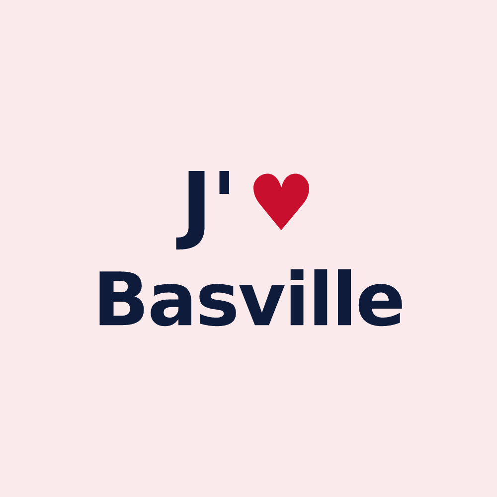 Magnet personnalisé Basville — design J'aime Basville