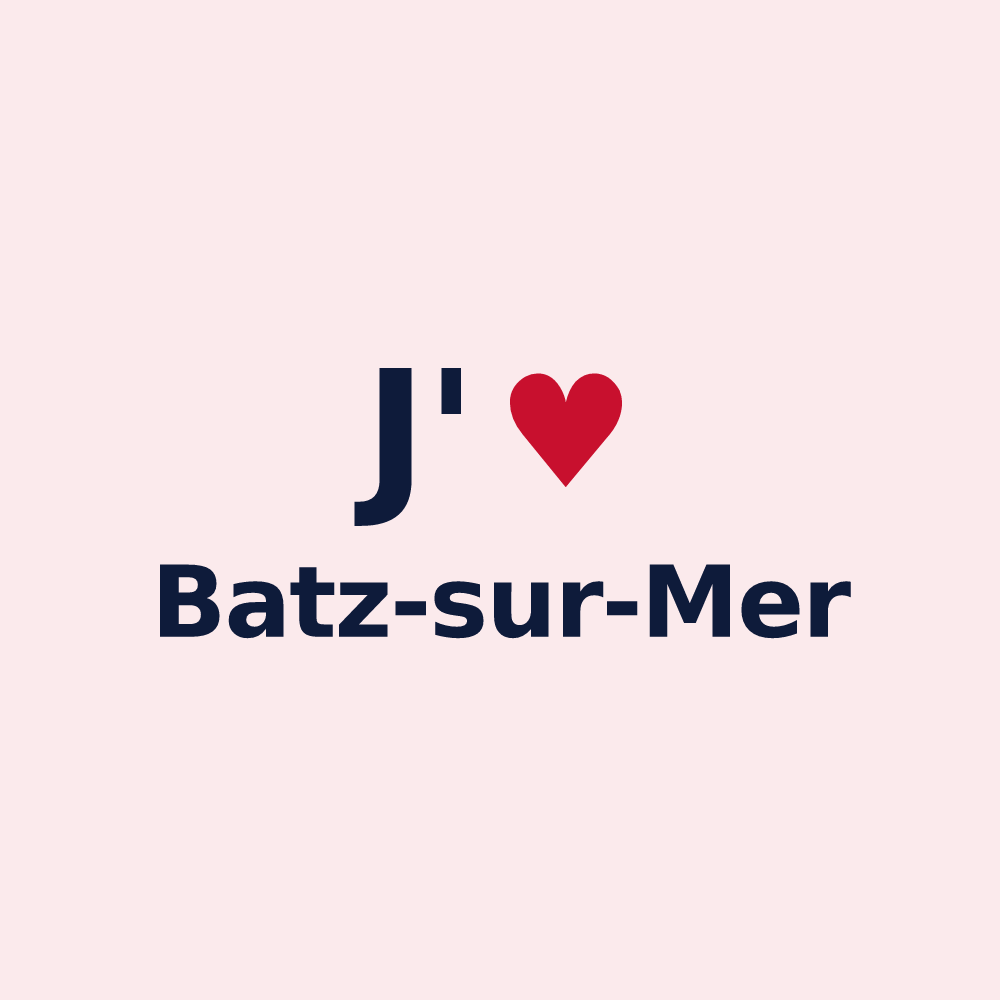 Magnet personnalisé Batz-sur-Mer — design J'aime Batz-sur-Mer