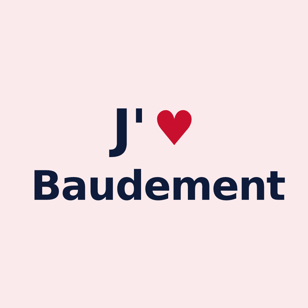 Magnet personnalisé Baudement — design J'aime Baudement