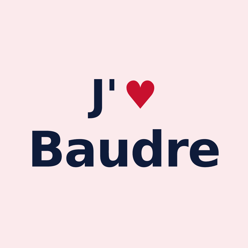 Magnet personnalisé Baudre — design J'aime Baudre