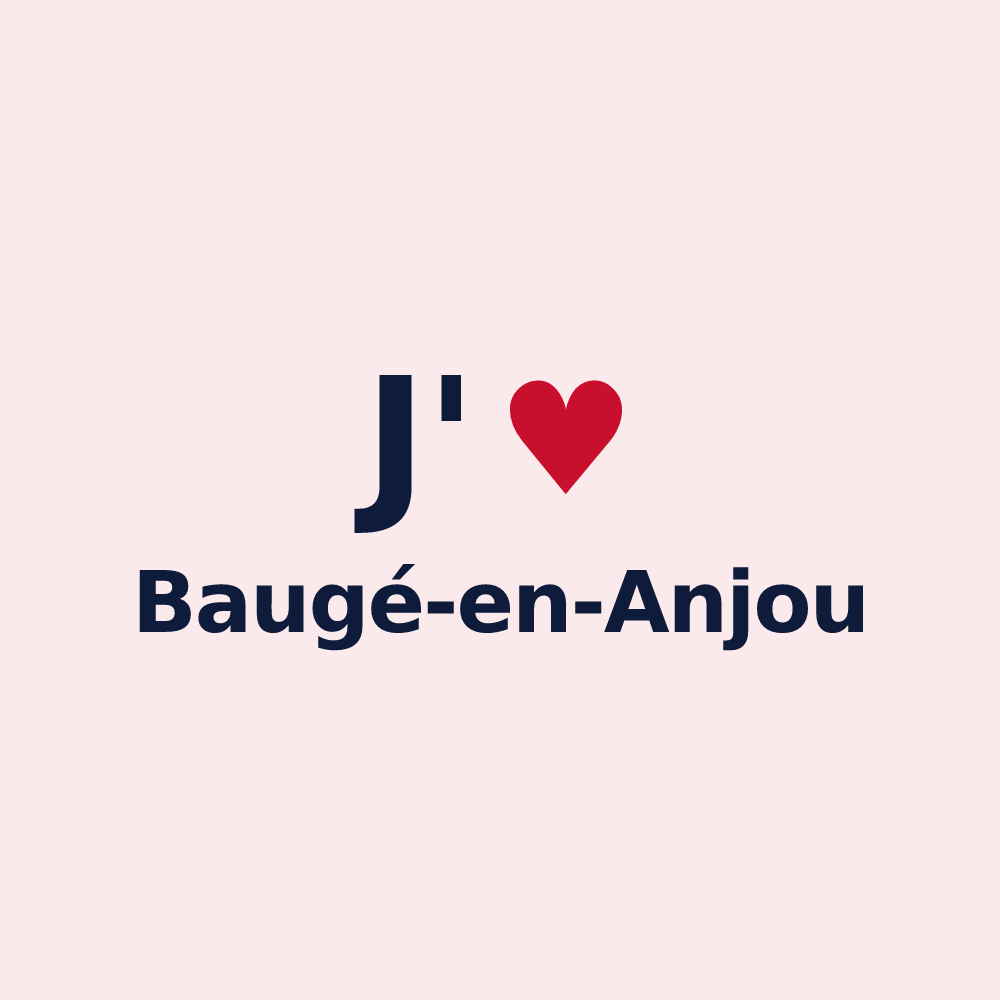 Magnet personnalisé Baugé-en-Anjou — design « J'aime Baugé-en-Anjou » imprimé sur le magnet