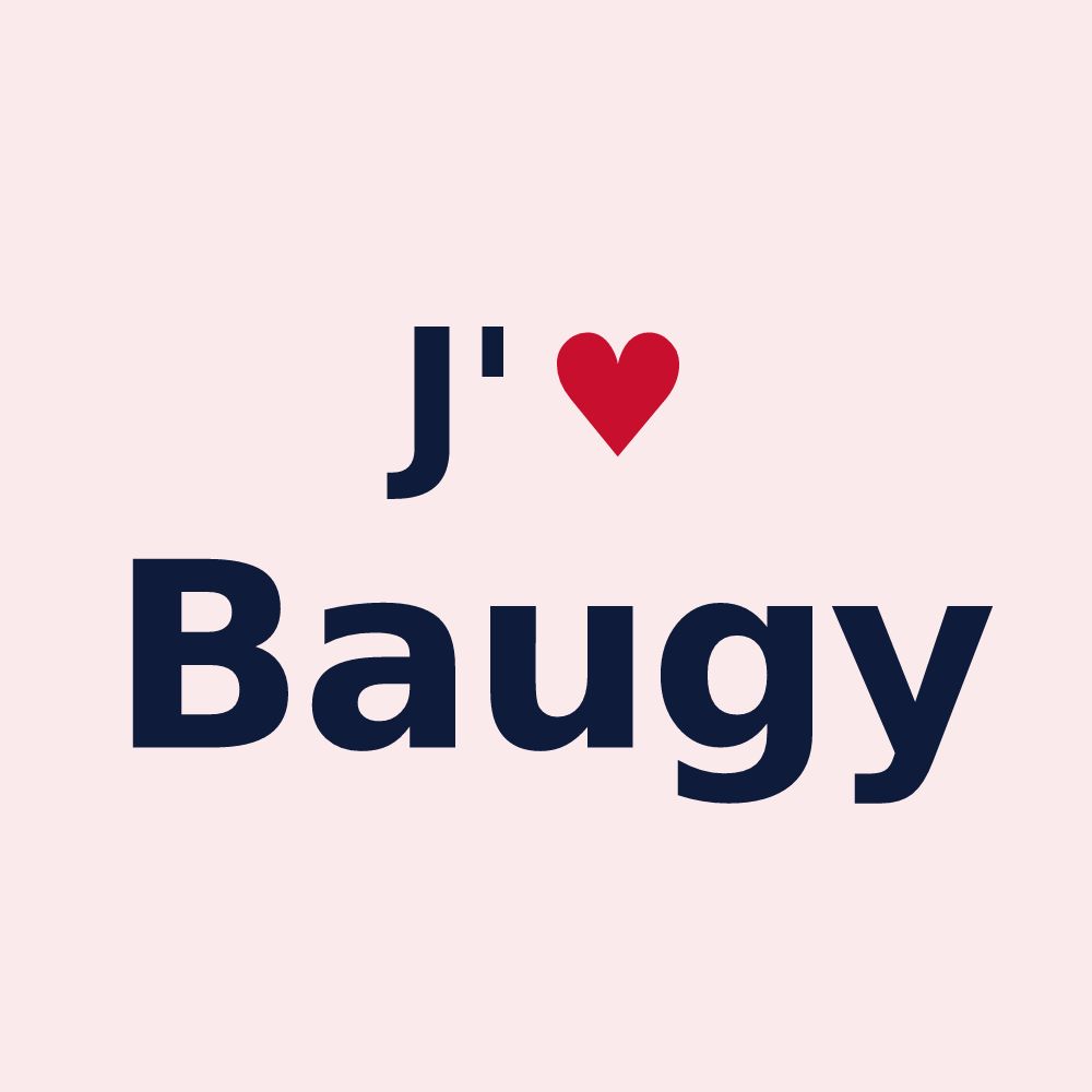 Magnet personnalisé Baugy — design J'aime Baugy