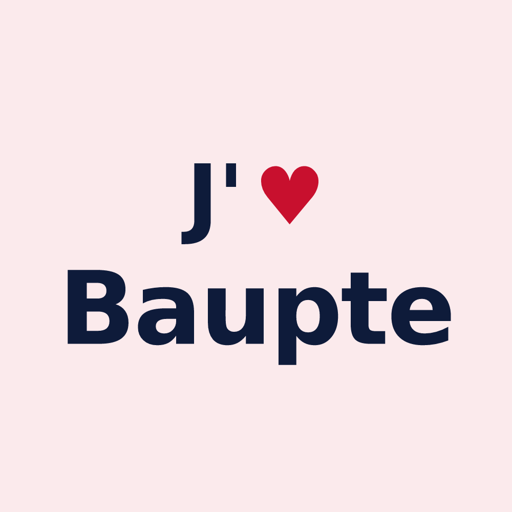 Magnet personnalisé Baupte — design J'aime Baupte
