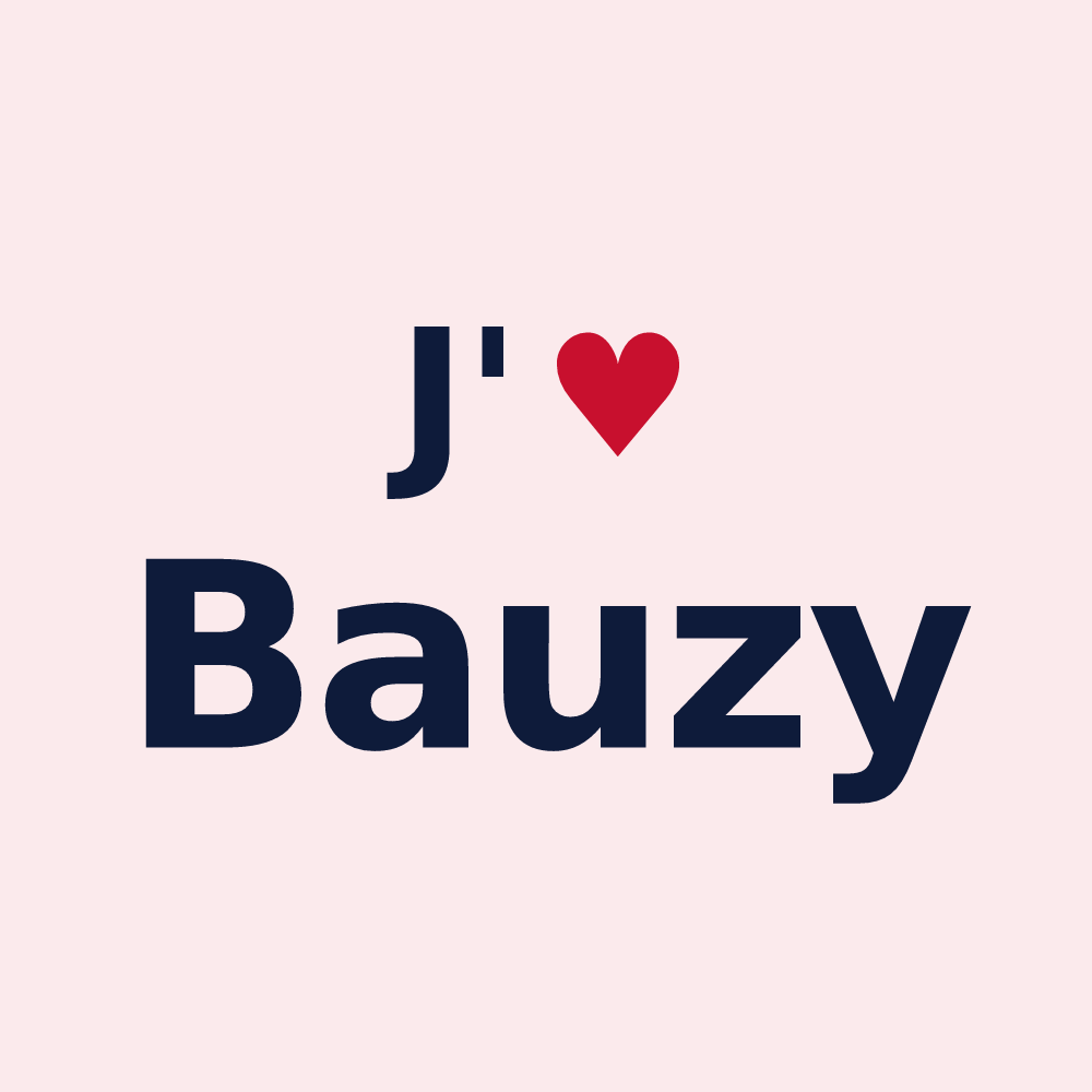 Magnet personnalisé Bauzy — design J'aime Bauzy