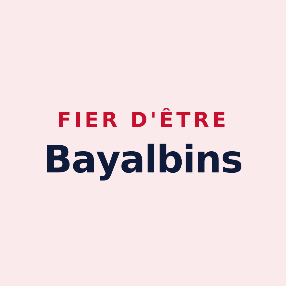 Magnet « Fier d'être Bayalbins » — design pour Bay-sur-Aube