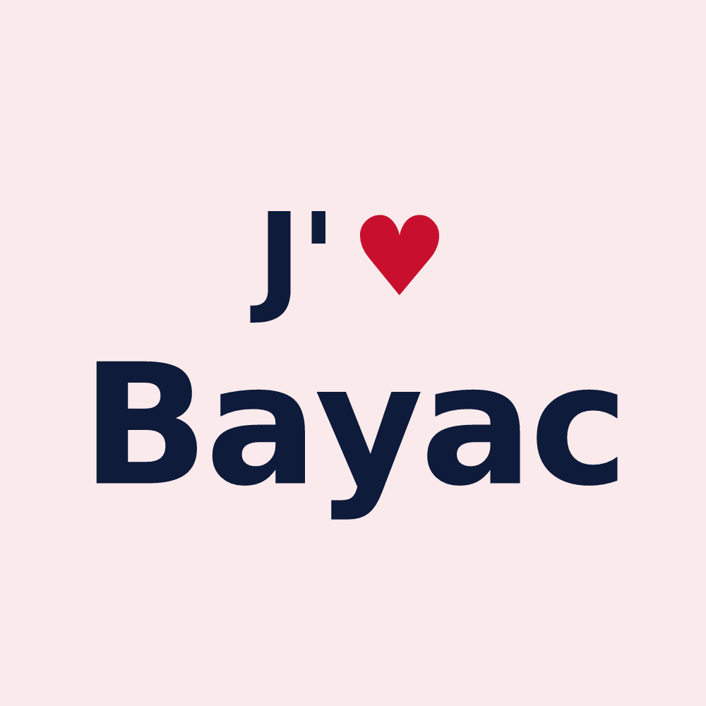 Magnet personnalisé Bayac — design J'aime Bayac