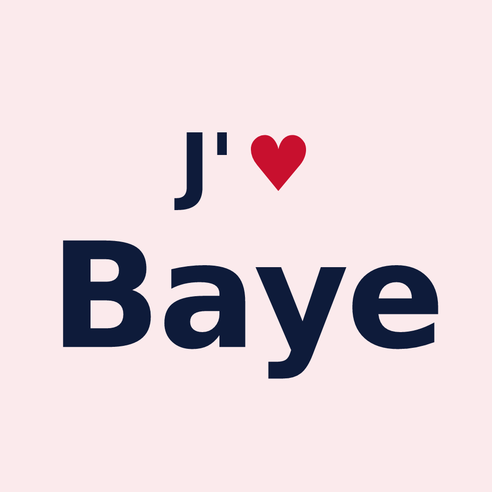 Magnet personnalisé Baye — design J'aime Baye