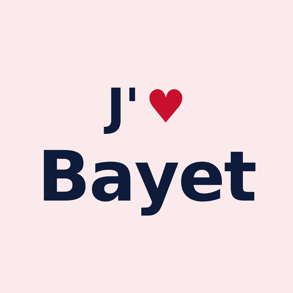 Magnet personnalisé Bayet — design « J'aime Bayet » imprimé sur le magnet
