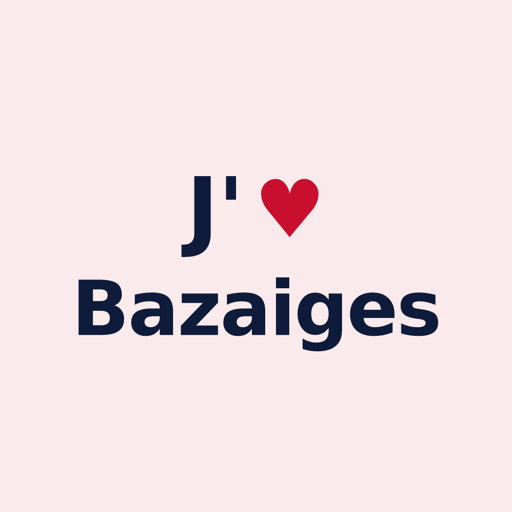 Magnet personnalisé Bazaiges — design « J'aime Bazaiges » imprimé sur le magnet