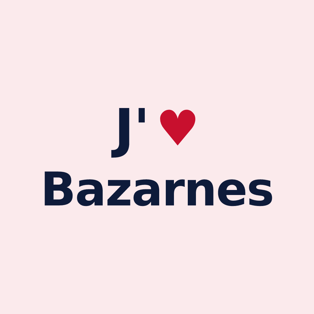 Magnet personnalisé Bazarnes — design J'aime Bazarnes