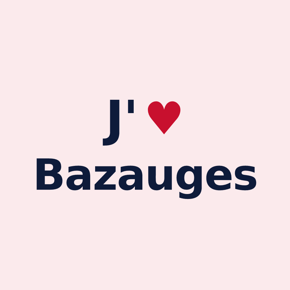 Magnet personnalisé Bazauges — design J'aime Bazauges
