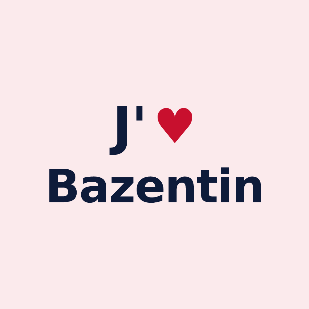 Magnet personnalisé Bazentin — design « J'aime Bazentin » imprimé sur le magnet