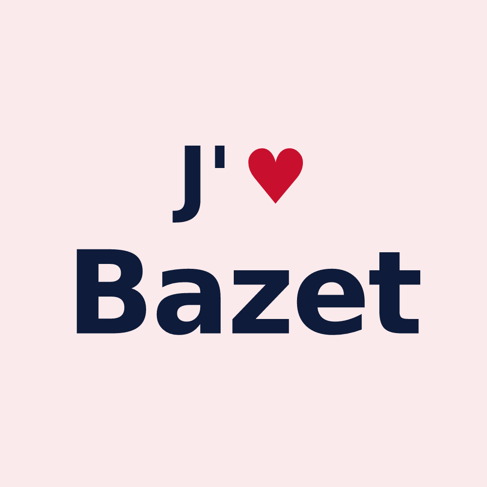 Magnet personnalisé Bazet — design J'aime Bazet