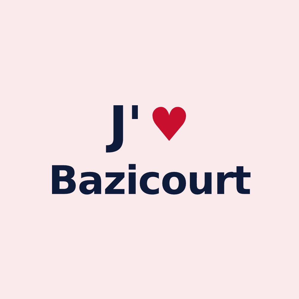 Magnet personnalisé Bazicourt — design J'aime Bazicourt