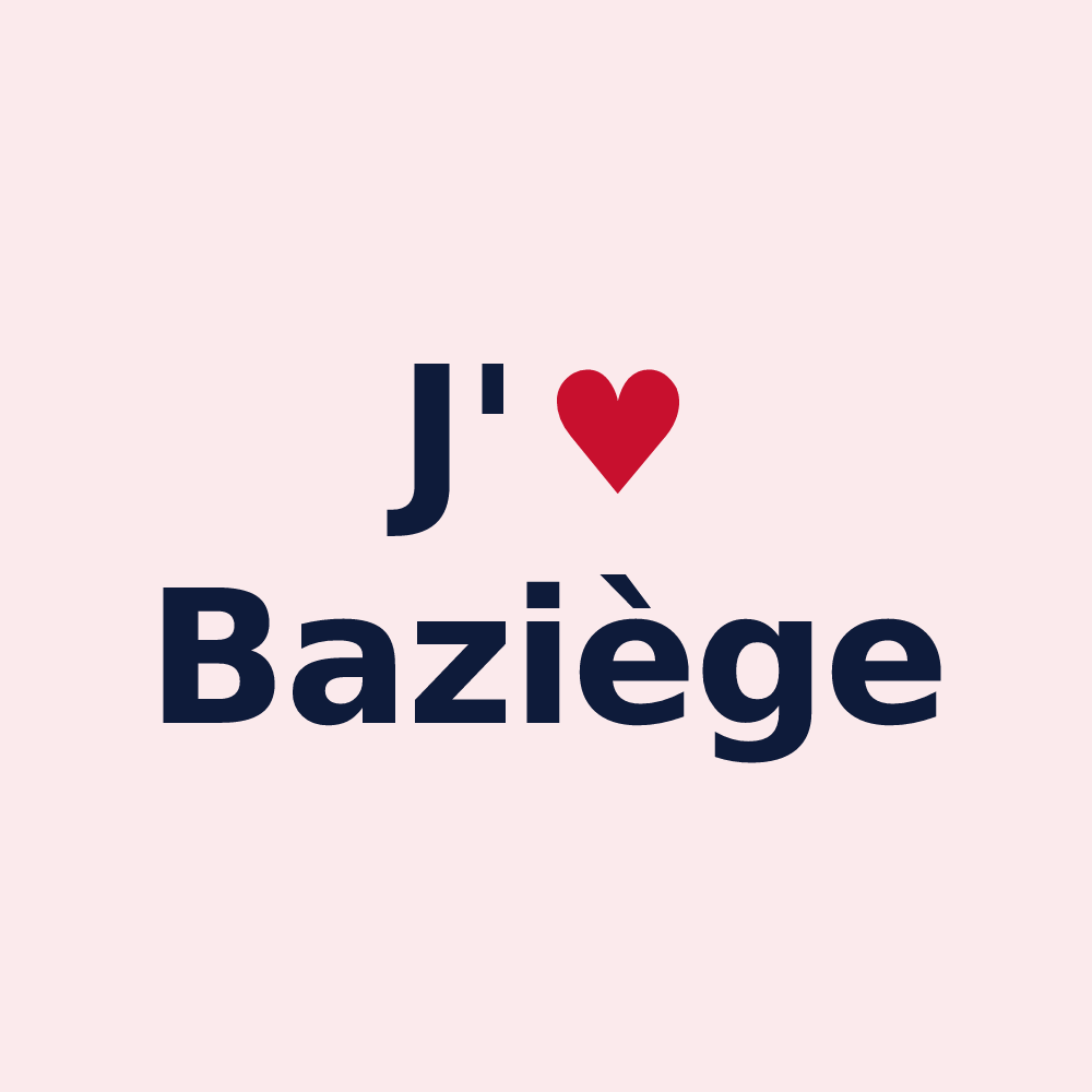 Magnet personnalisé Baziège — design J'aime Baziège