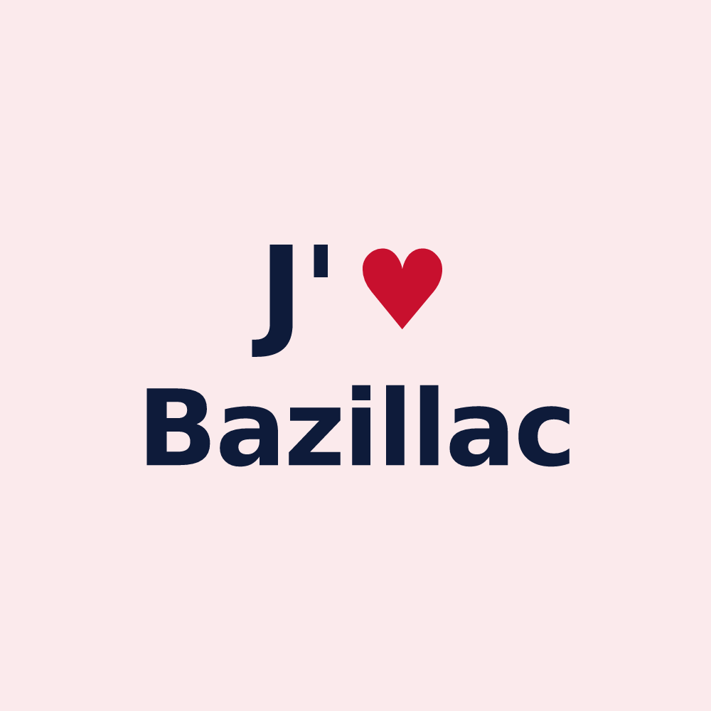 Magnet personnalisé Bazillac — design J'aime Bazillac