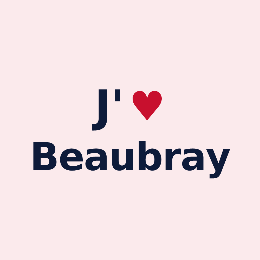 Magnet personnalisé Beaubray — design J'aime Beaubray