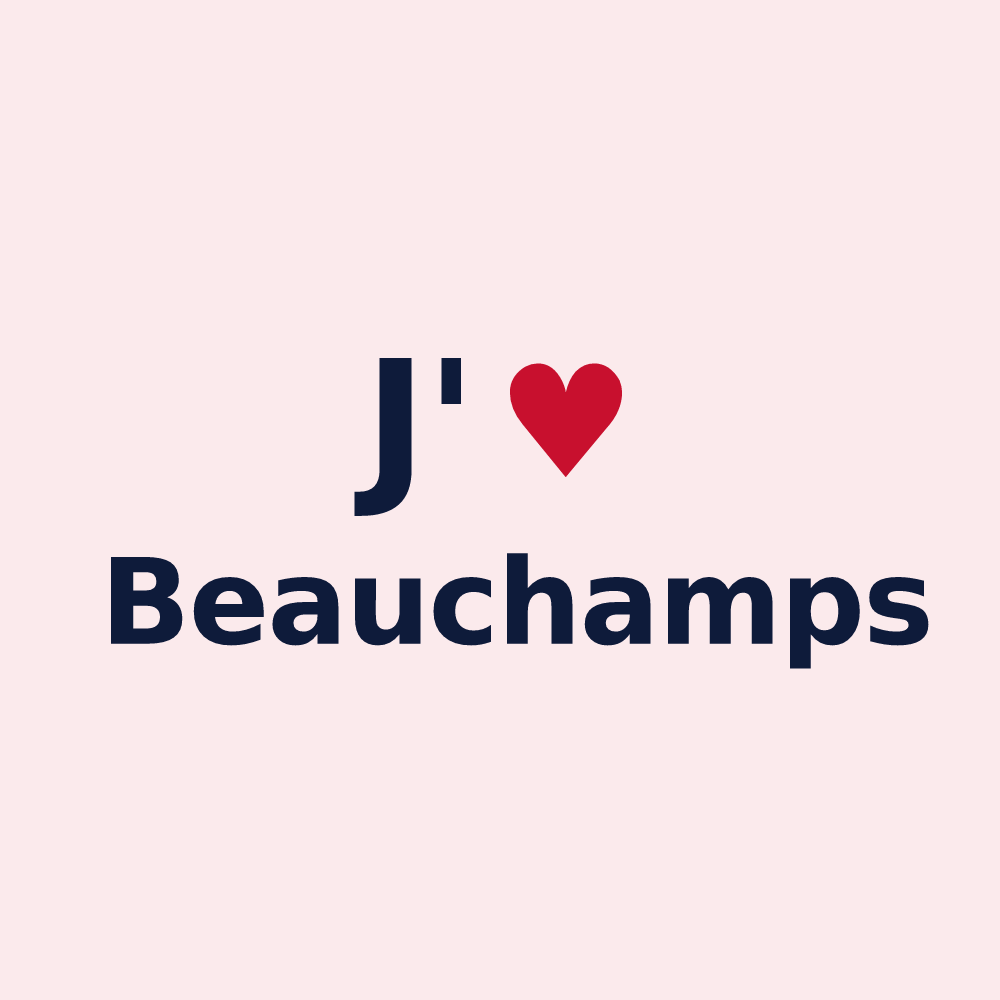 Magnet personnalisé Beauchamps — design J'aime Beauchamps