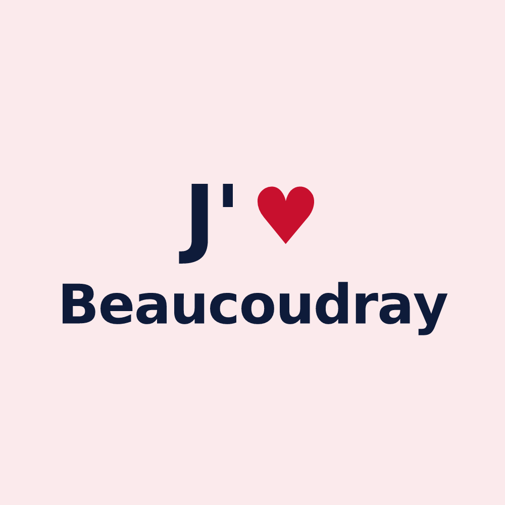 Magnet personnalisé Beaucoudray — design J'aime Beaucoudray