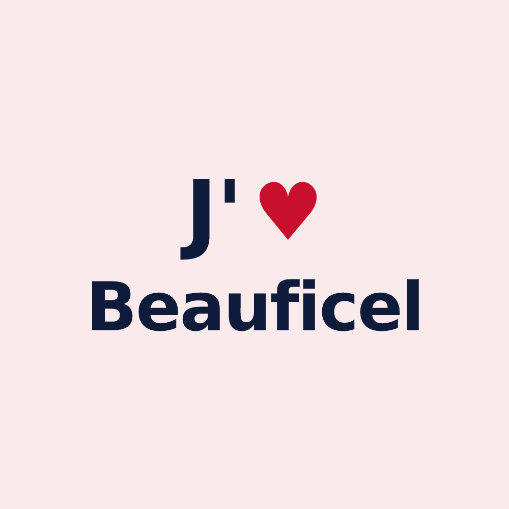 Magnet personnalisé Beauficel — design J'aime Beauficel