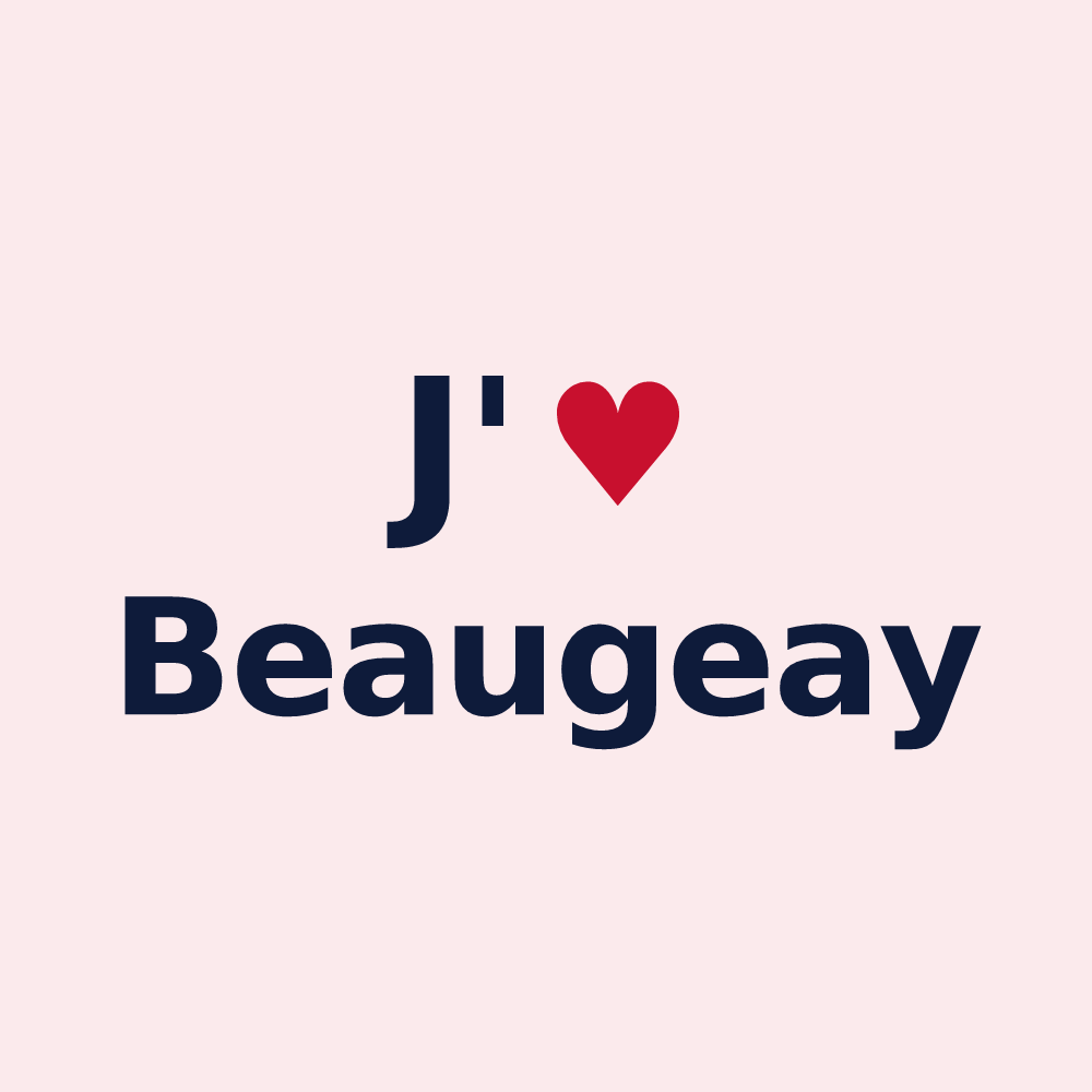 Magnet personnalisé Beaugeay — design J'aime Beaugeay
