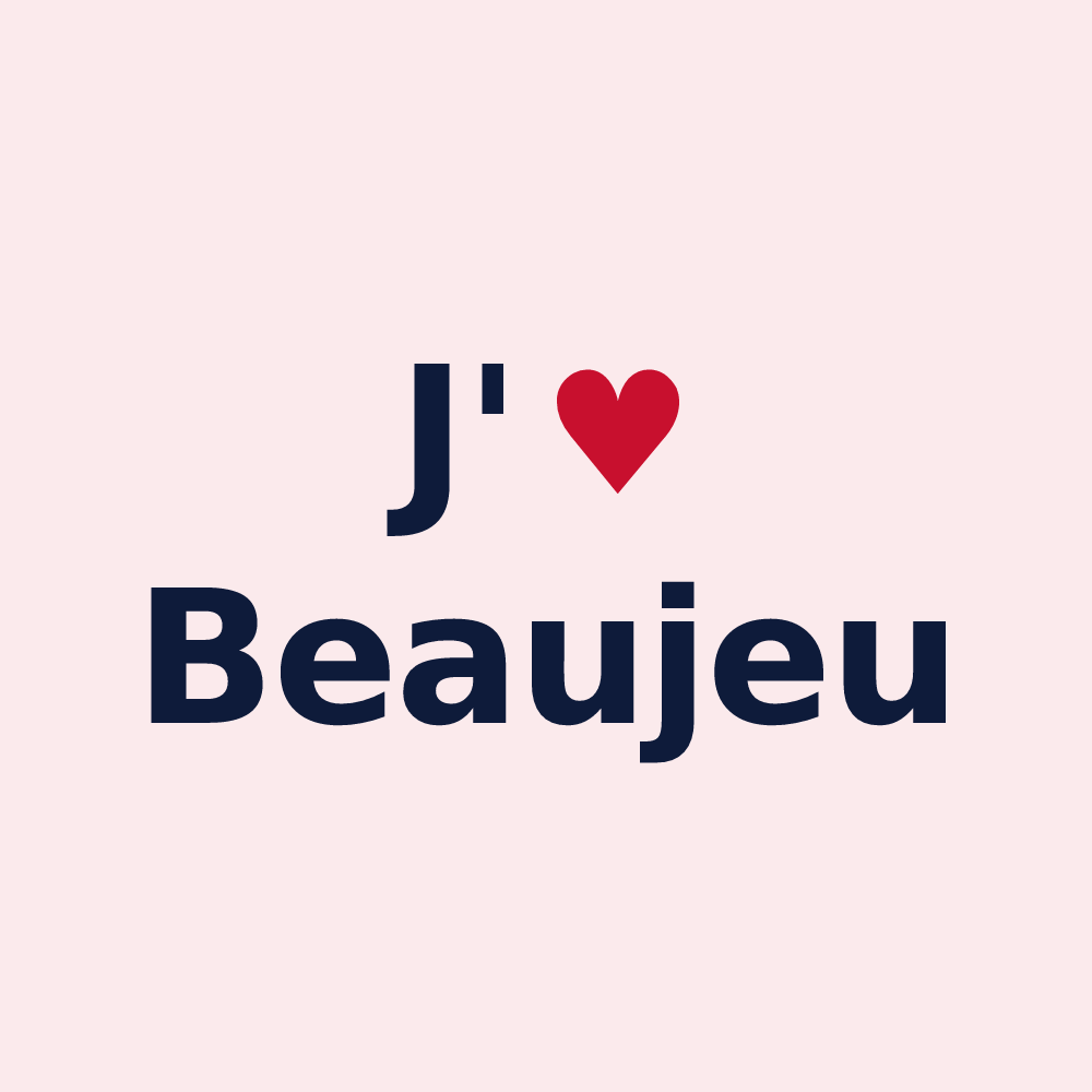 Magnet personnalisé Beaujeu — design J'aime Beaujeu