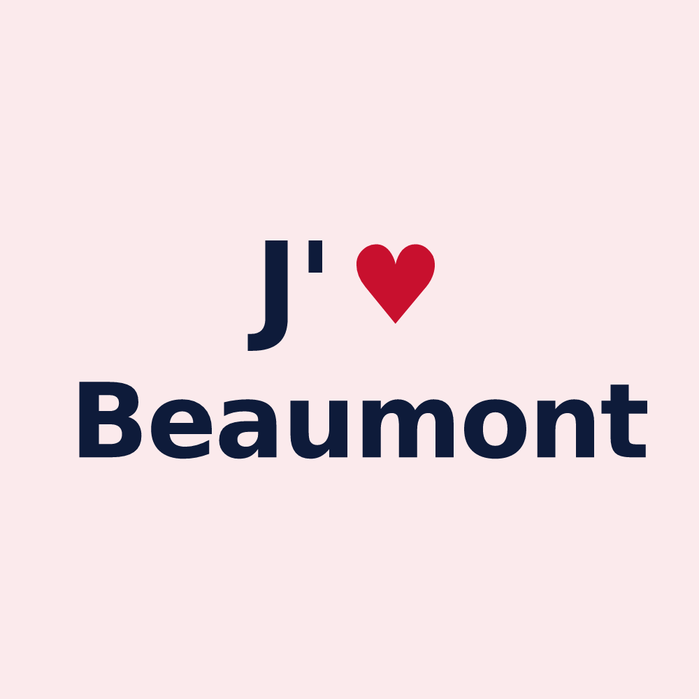 Magnet personnalisé Beaumont — design J'aime Beaumont