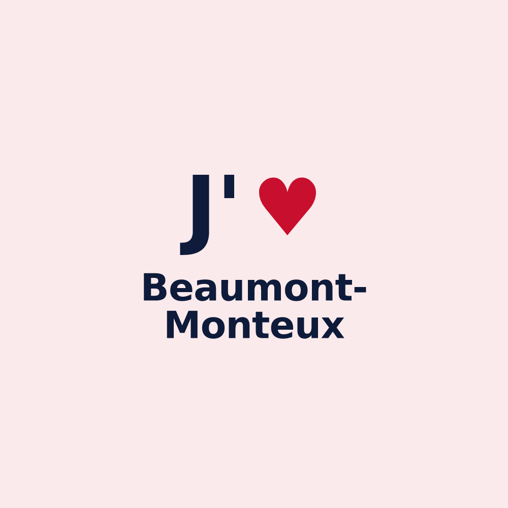 Magnet personnalisé Beaumont-Monteux — design J'aime Beaumont-Monteux