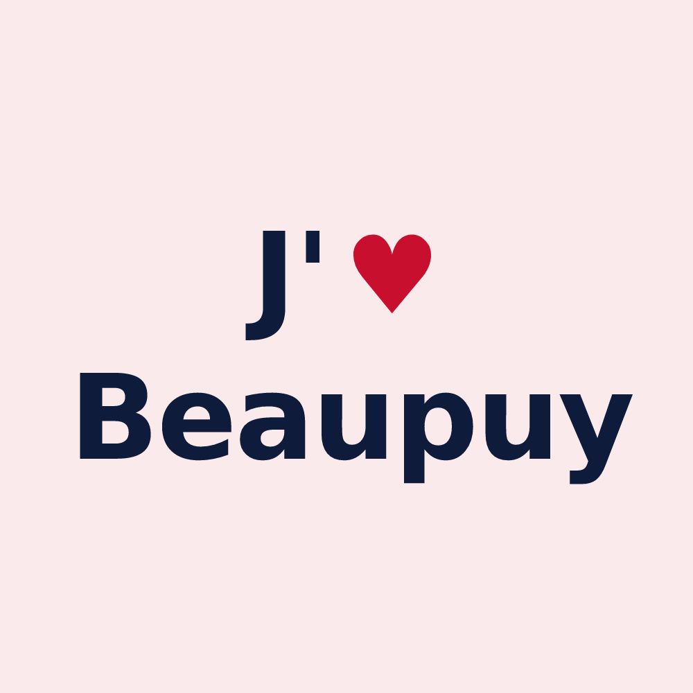 Magnet personnalisé Beaupuy — design « J'aime Beaupuy » imprimé sur le magnet