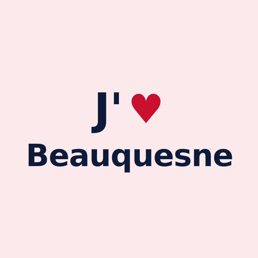 Magnet personnalisé Beauquesne — design « J'aime Beauquesne » imprimé sur le magnet