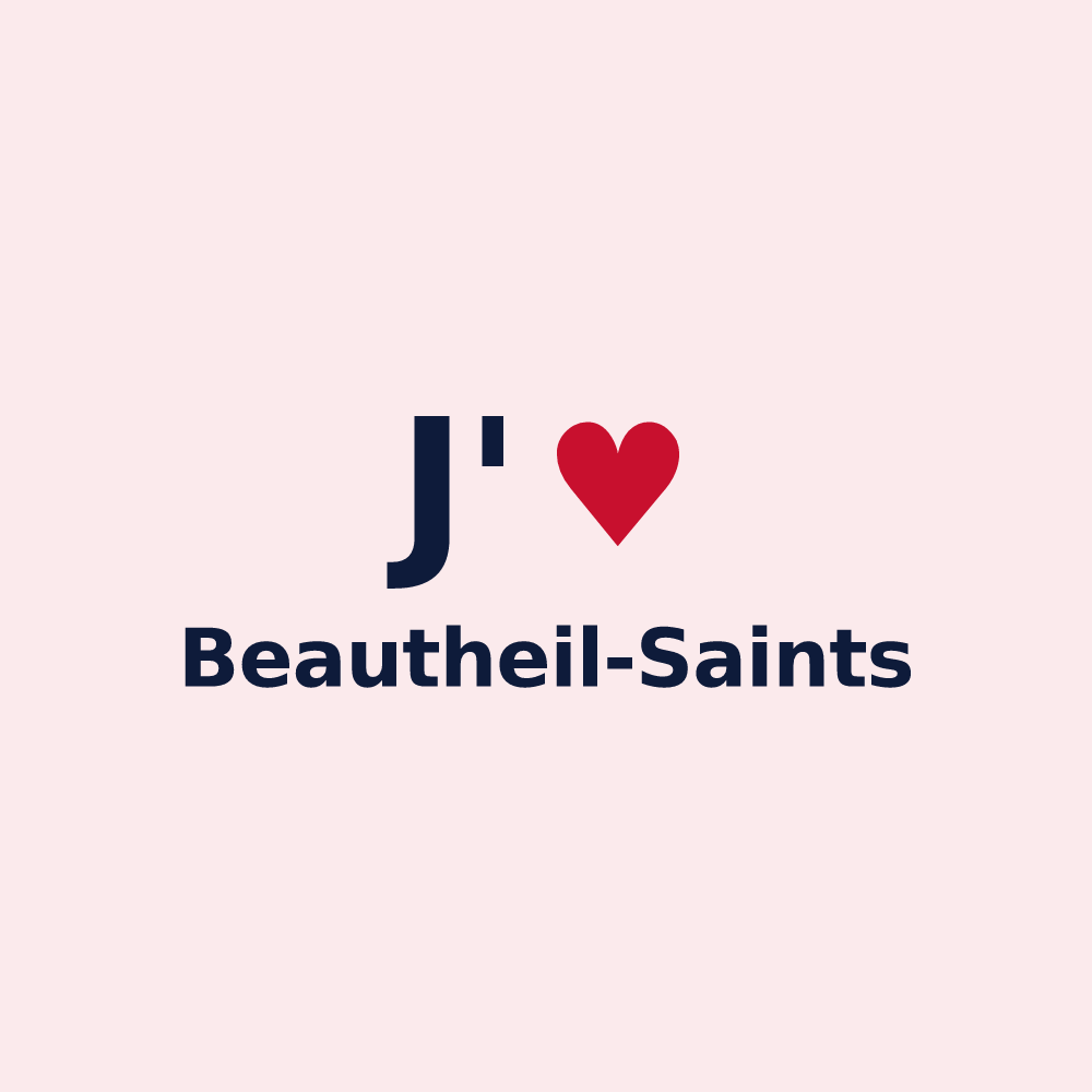 Magnet personnalisé Beautheil-Saints — design « J'aime Beautheil-Saints » imprimé sur le magnet
