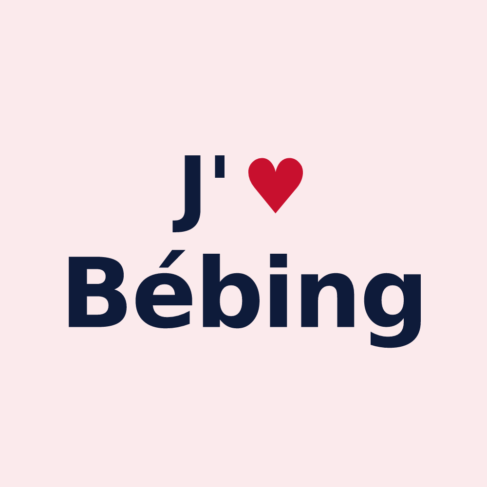 Magnet personnalisé Bébing — design J'aime Bébing