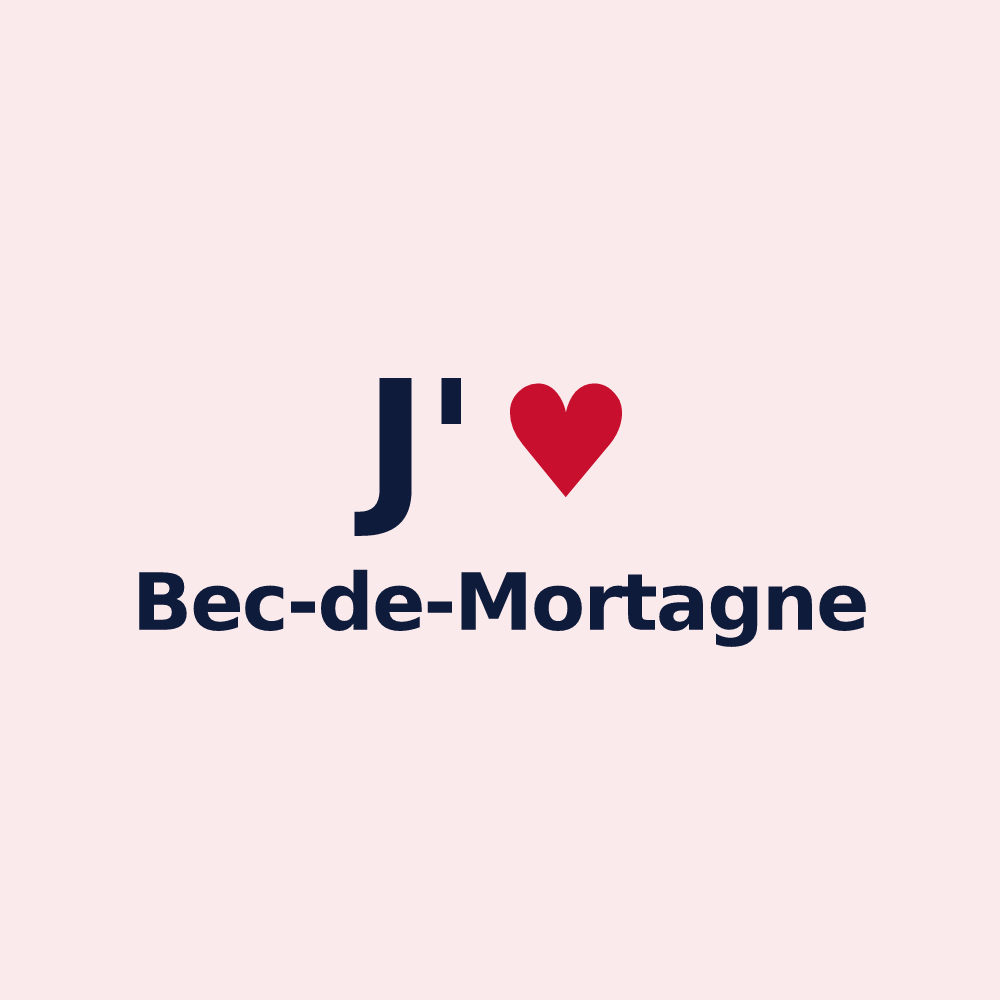 Magnet personnalisé Bec-de-Mortagne — design J'aime Bec-de-Mortagne
