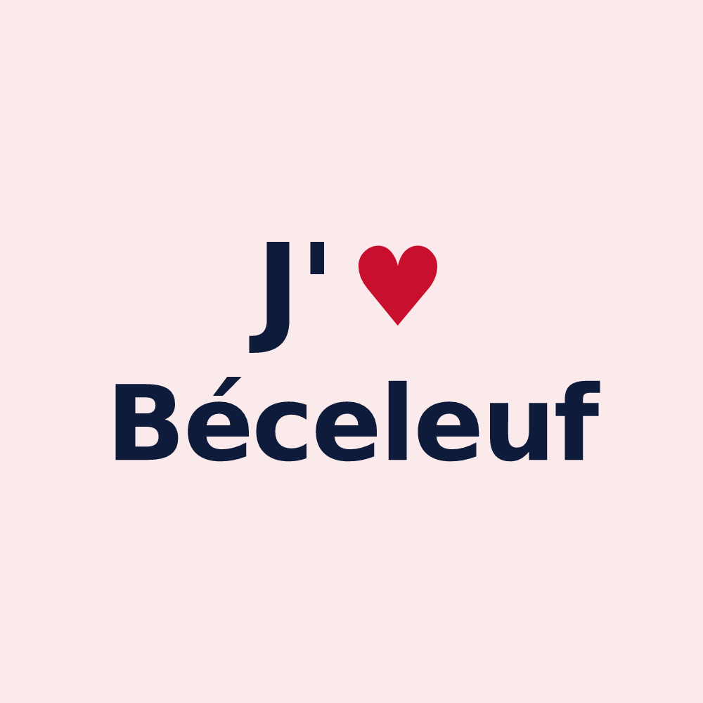 Magnet personnalisé Béceleuf — design J'aime Béceleuf