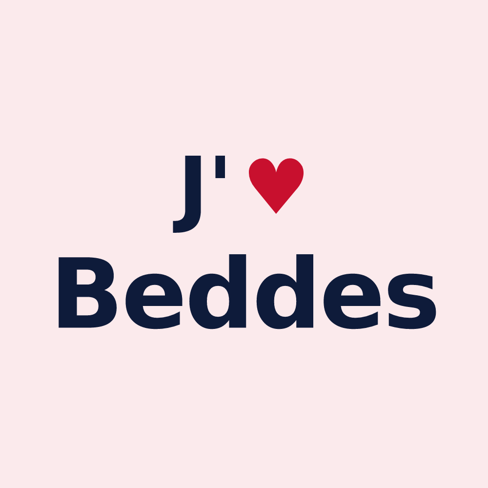 Magnet personnalisé Beddes — design « J'aime Beddes » imprimé sur le magnet