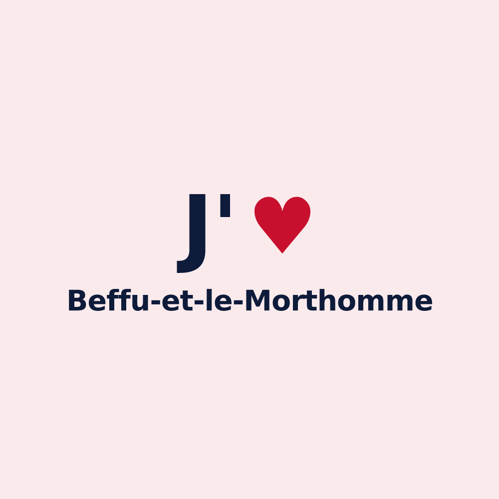 Magnet personnalisé Beffu-et-le-Morthomme — design J'aime Beffu-et-le-Morthomme
